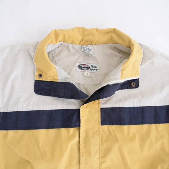 Pine Point Vintage Y2K Tan and Yellow Windbreaker Jacket ~Tan ~Large - Picture 9 of 16